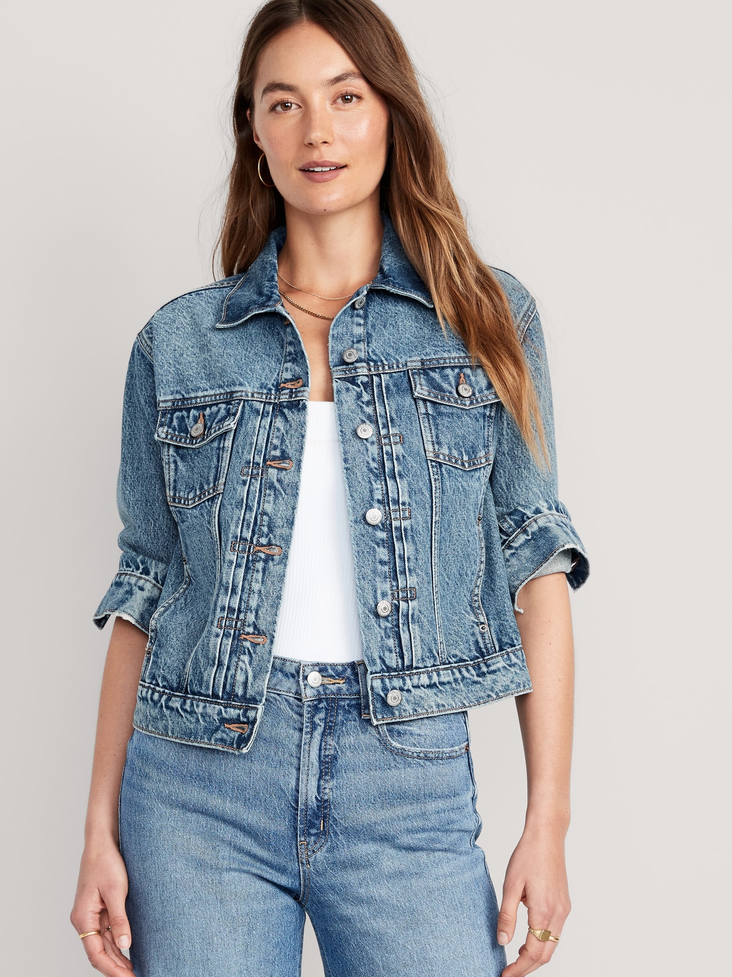 J.Crew: Classic Denim Jacket In Brilliant Day Wash For Women-cacanhphuclong.com.vn