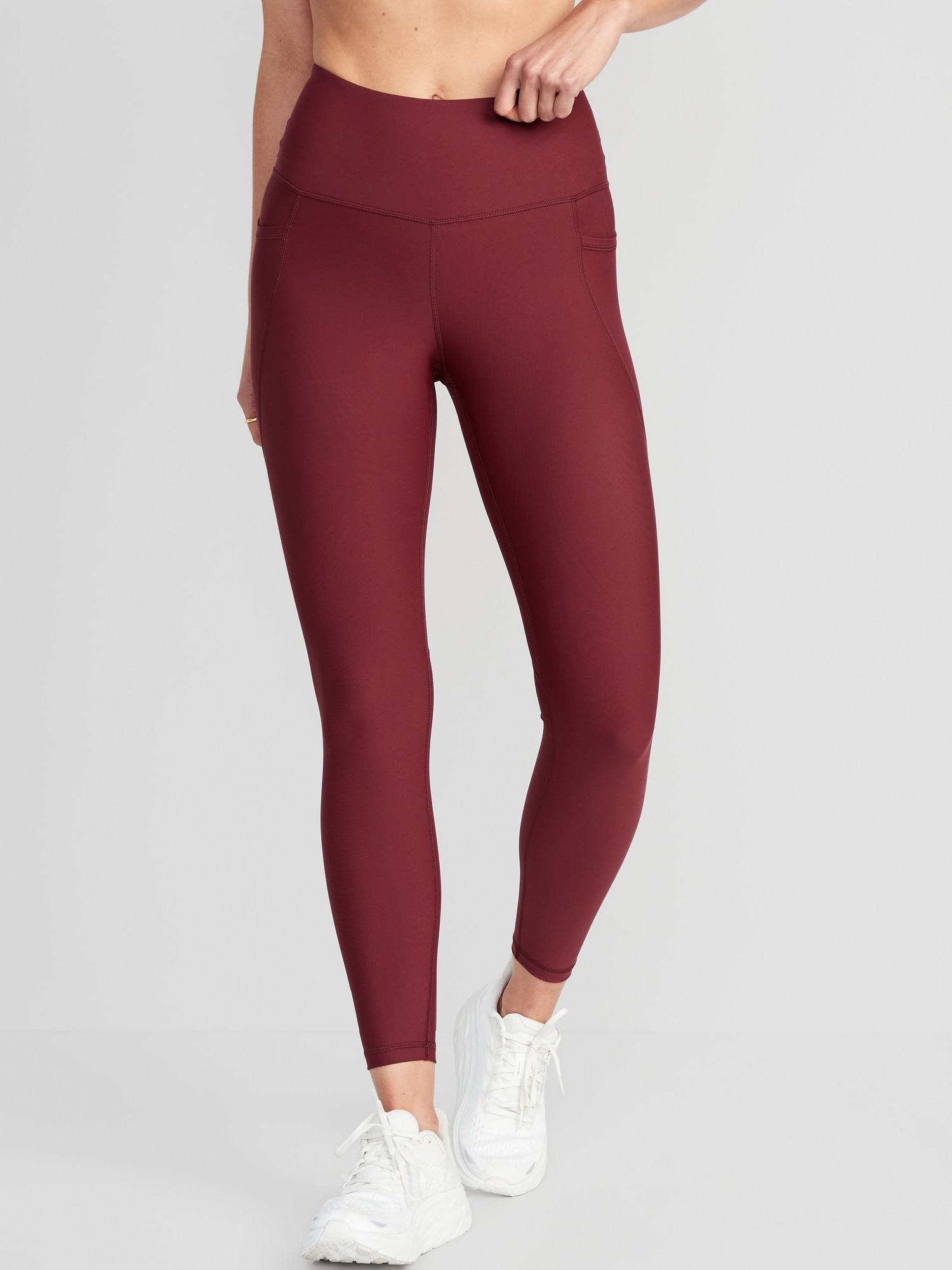 Old Navy High-Waisted PowerSoft 7/8 Leggings for Women red. 1