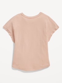 View large product image 3 of 3. UltraLite Short-Sleeve Rib-Knit Side-Ruched T-Shirt for Girls