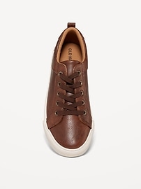 Image number 2 showing, Gender-Neutral Elastic-Lace Faux-Leather Sneakers for Kids