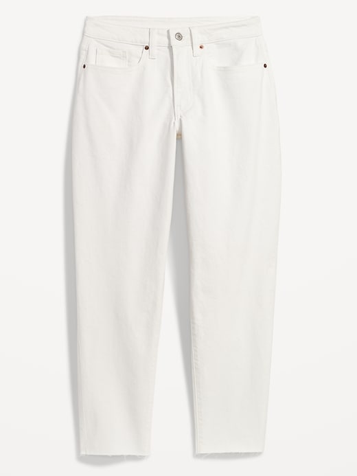 Image number 4 showing, High-Waisted OG Straight White-Wash Cut-Off Ankle Jeans
