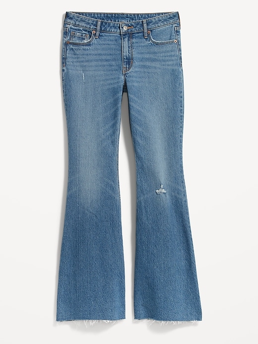 Image number 4 showing, Mid-Rise Cut-Off Super-Flare Jeans