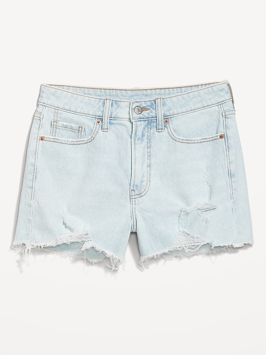 Image number 4 showing, High-Waisted OG Straight Ripped Jean Shorts -- 3-inch inseam