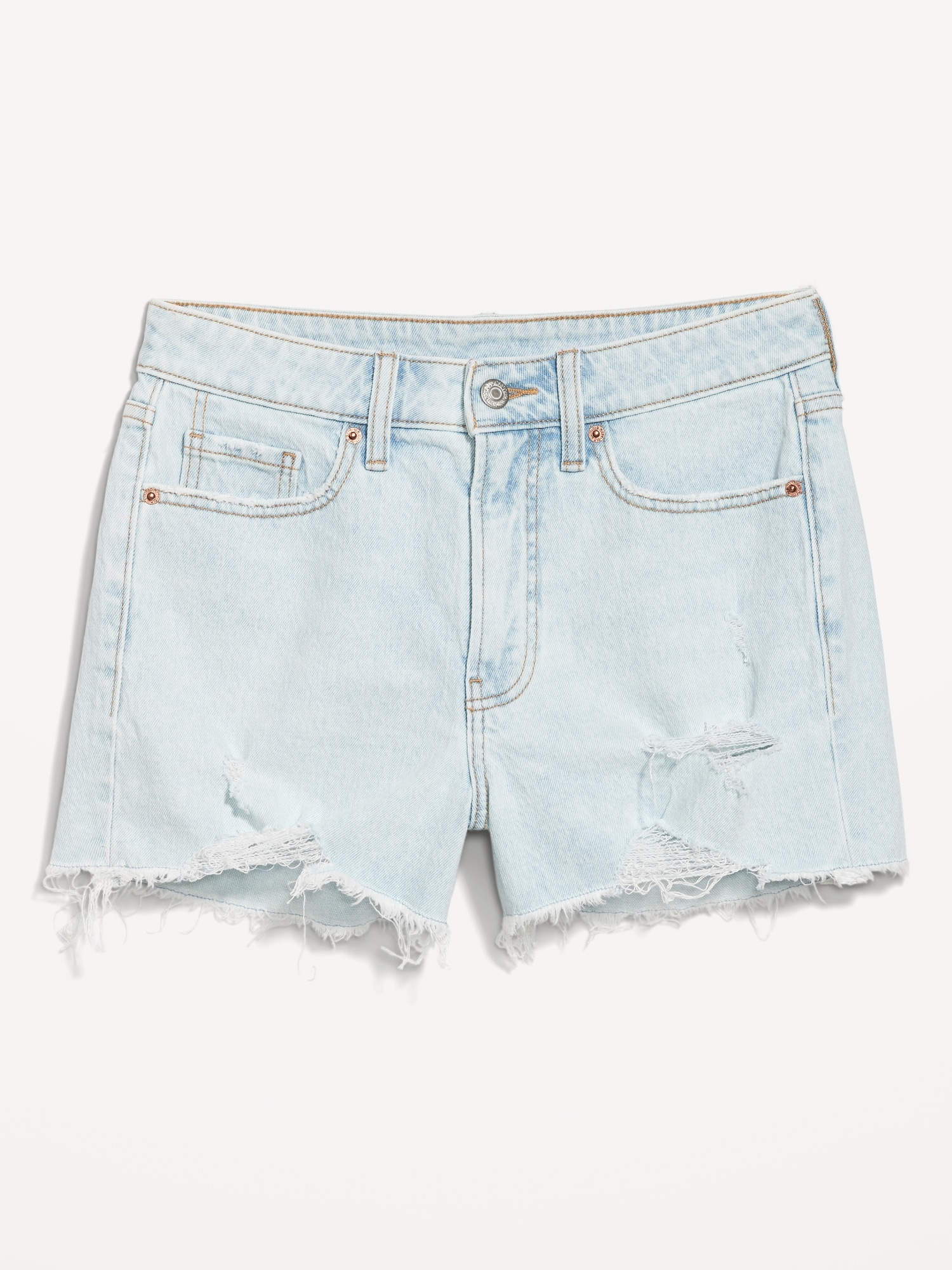 High-Waisted OG Straight Ripped Jean Shorts -- 3-inch inseam | Old Navy
