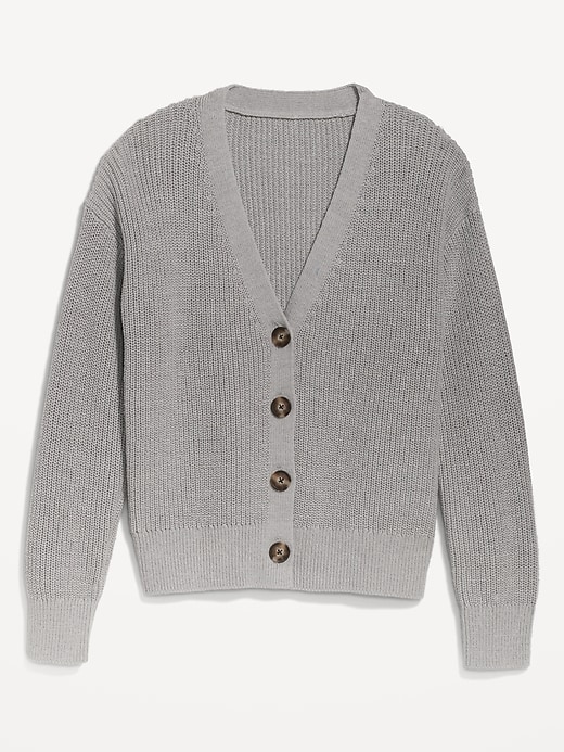 Image number 4 showing, Lightweight Shaker-Stitch Cardigan Sweater