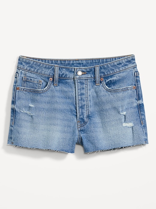 Image number 4 showing, High-Waisted Button-Fly OG Straight Jean Cut-Off Shorts -- 1.5-inch inseam