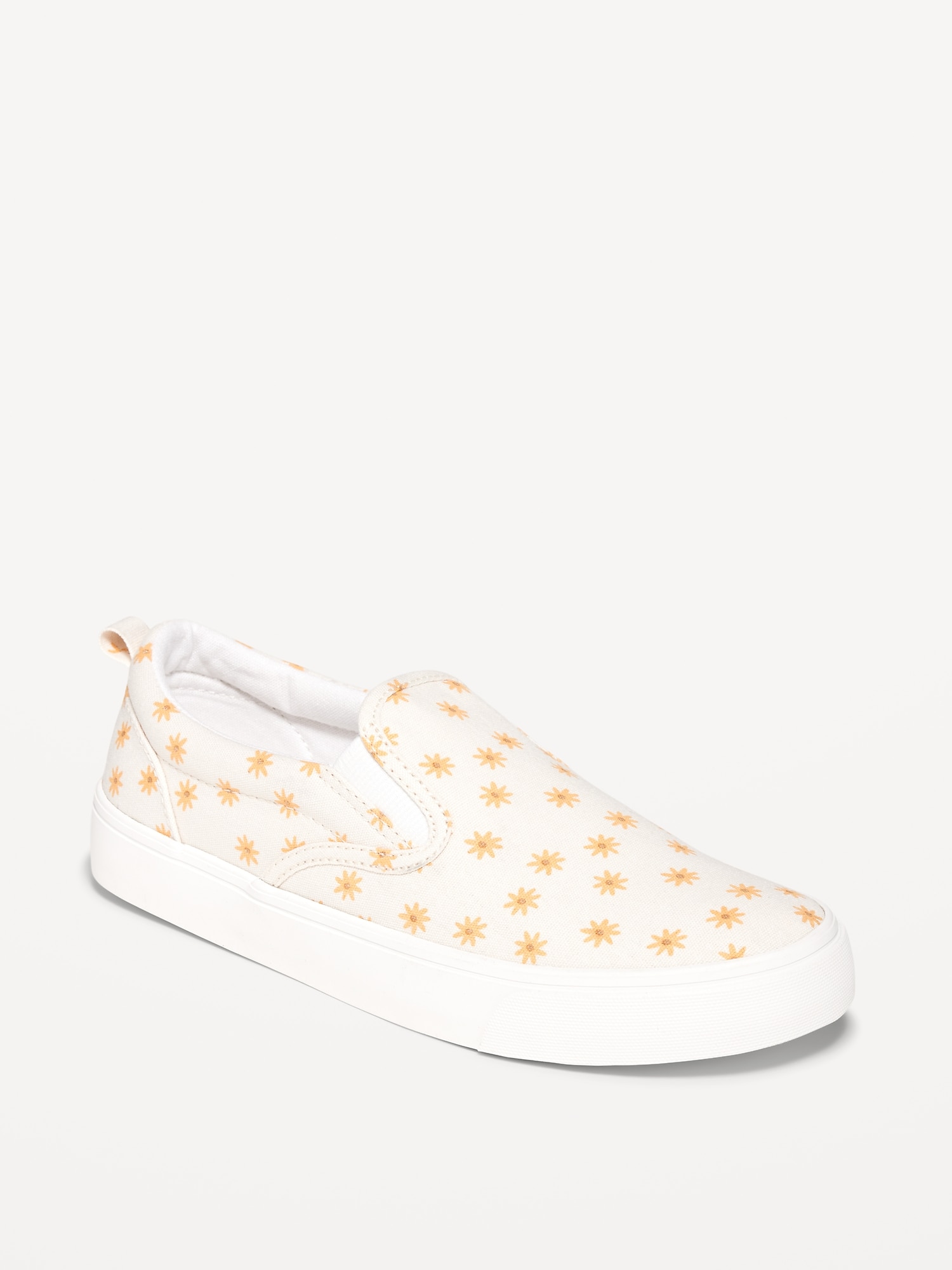 Old Navy Printed Canvas Slip-On Sneakers for Girls yellow. 1