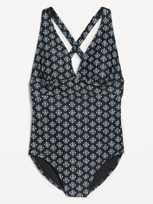 Image number 4 showing, Matching V-Neck One-Piece Swimsuit