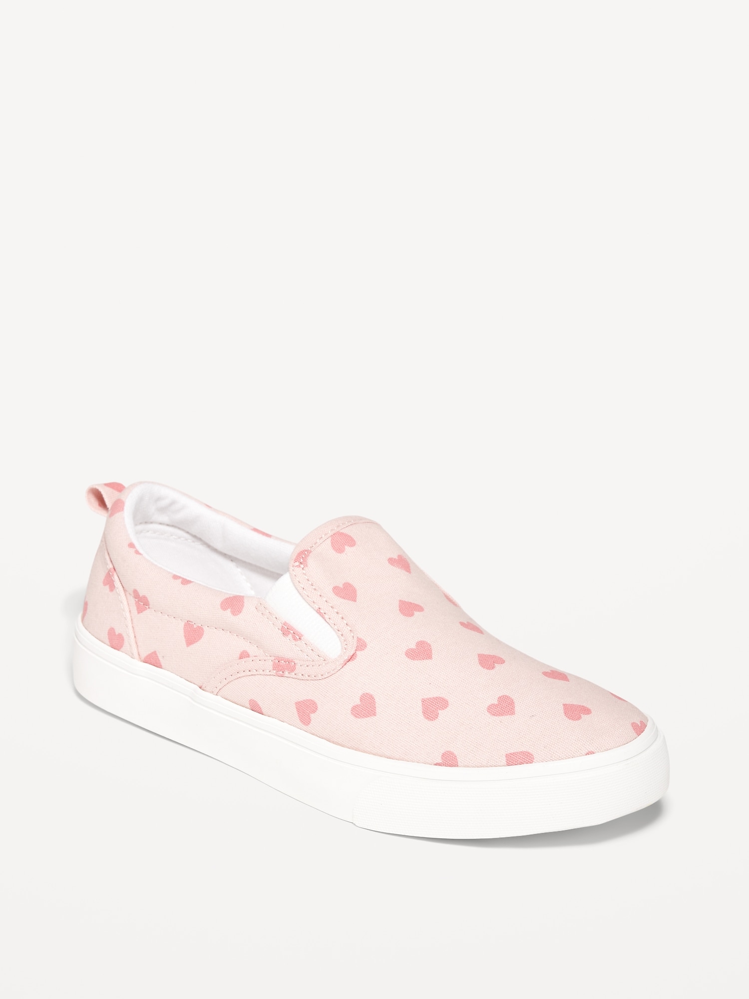 Old Navy Printed Canvas Slip-On Sneakers for Girls pink. 1