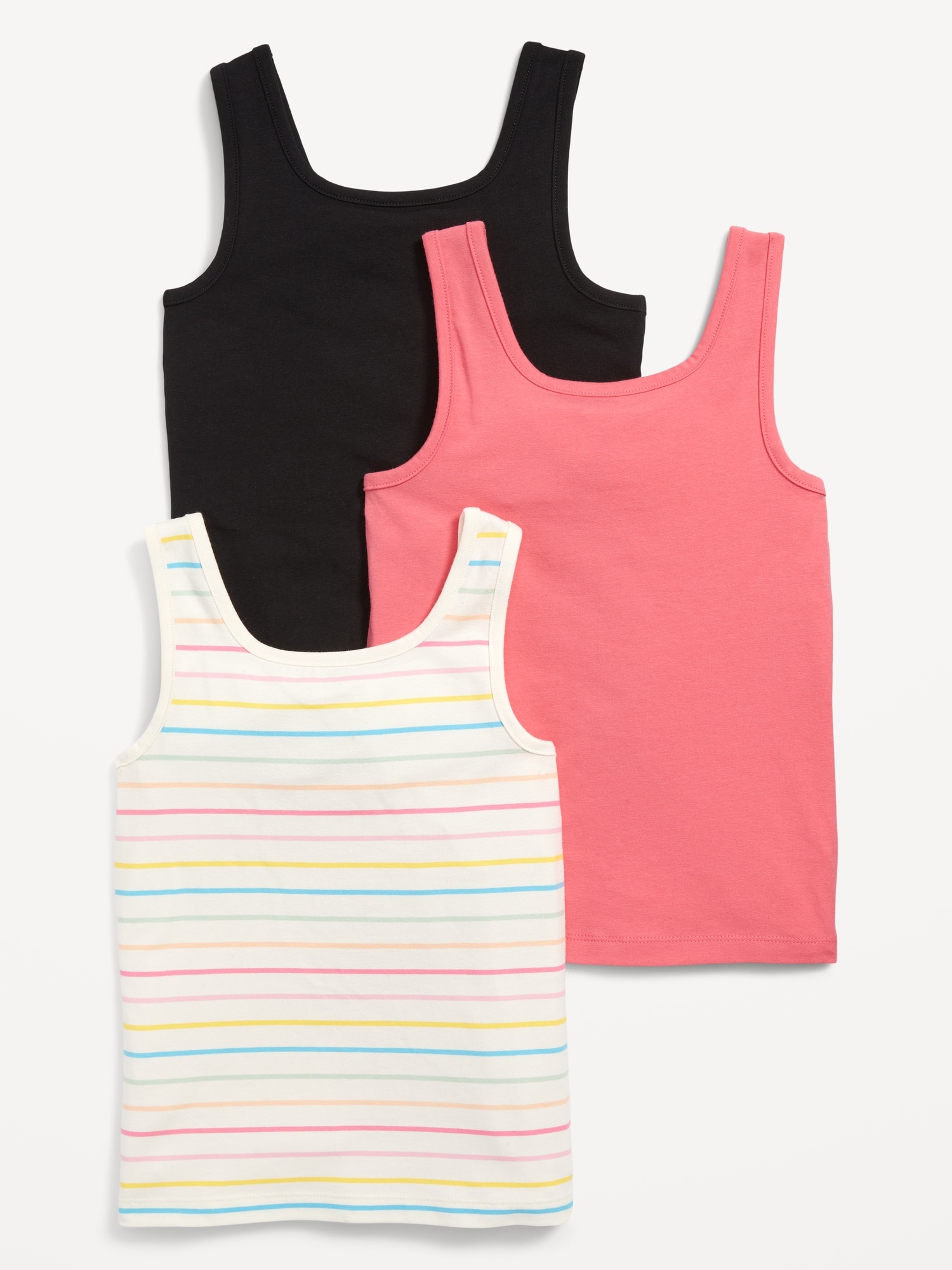 Square-Neck Tank Top 3-Pack for Girls