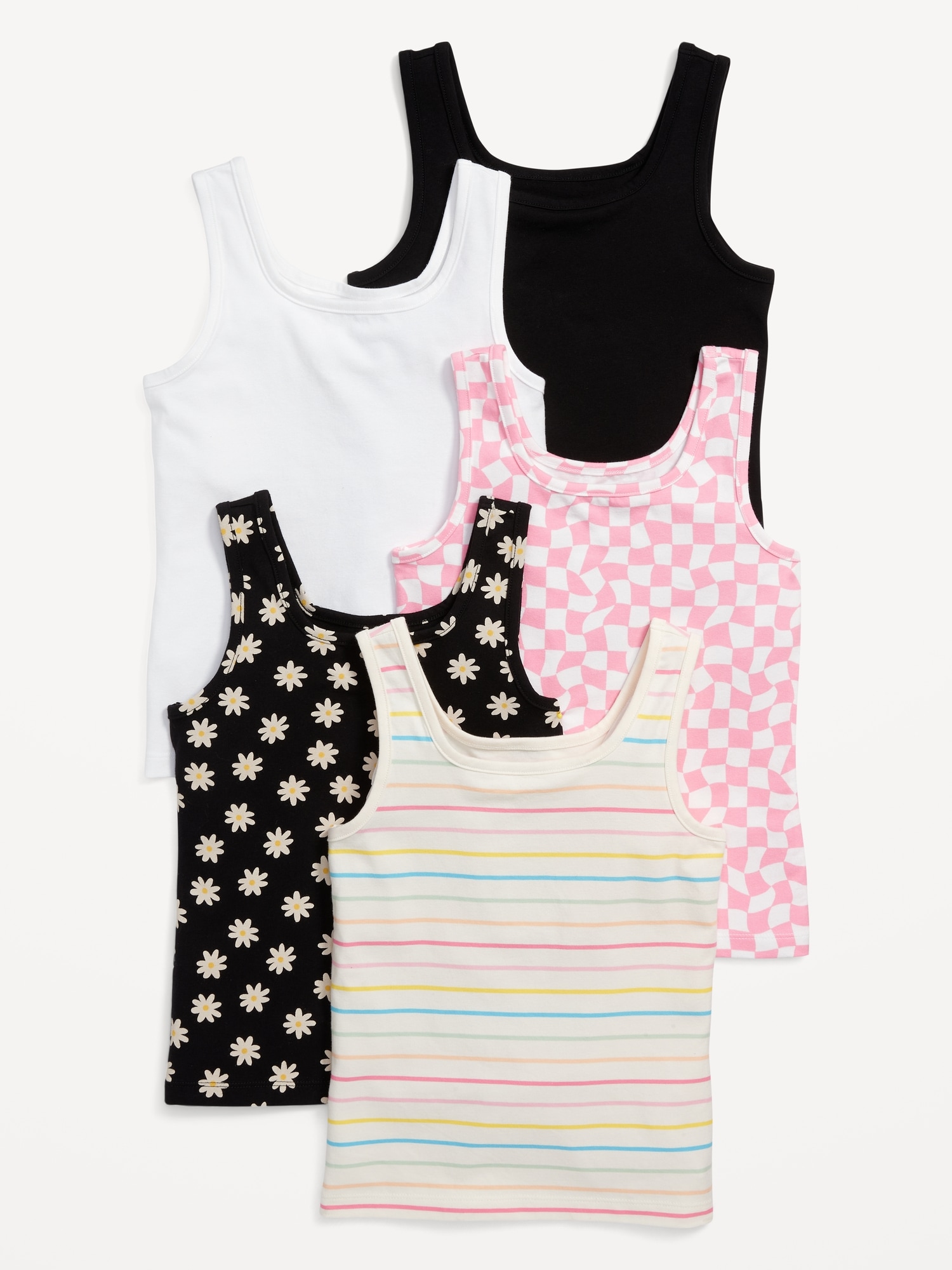 Old Navy Square-Neck Tank Top 5-Pack for Girls multi. 1