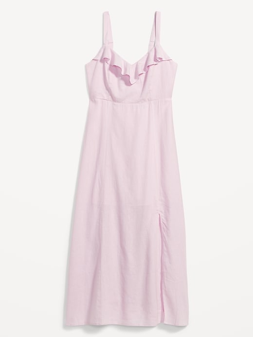Fit & Flare Linen-Blend Ruffle-Trimmed Maxi Cami Dress for Women | Old Navy