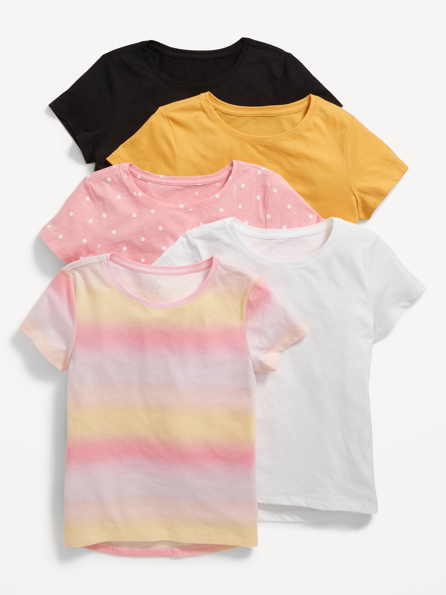 Old Navy Softest Printed T-Shirt 5-Pack for Girls pink. 1