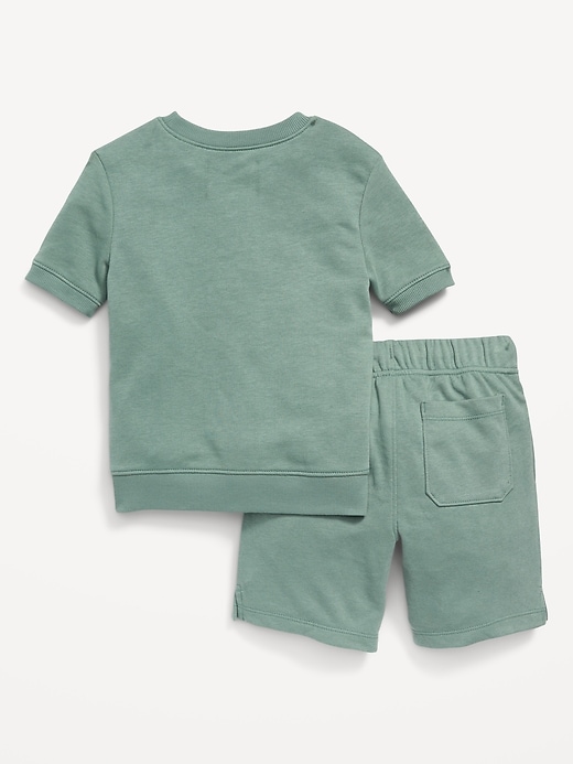 French-Terry Short-Sleeve Sweatshirt & Sweat Shorts Set for Toddler ...