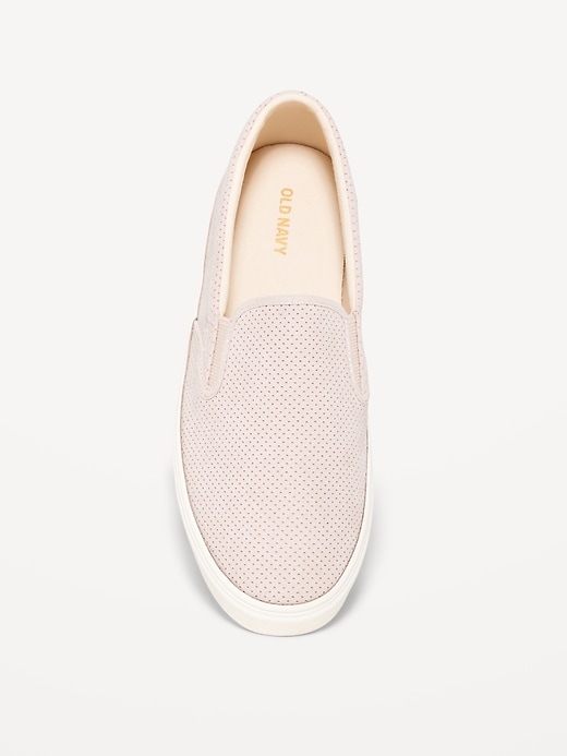 Image number 2 showing, Perforated Faux-Suede Slip-On Sneakers