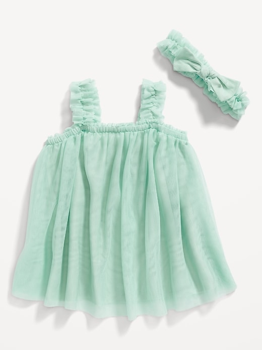 View large product image 1 of 1. Sleeveless Tulle Swing Dress & Headband Set for Baby