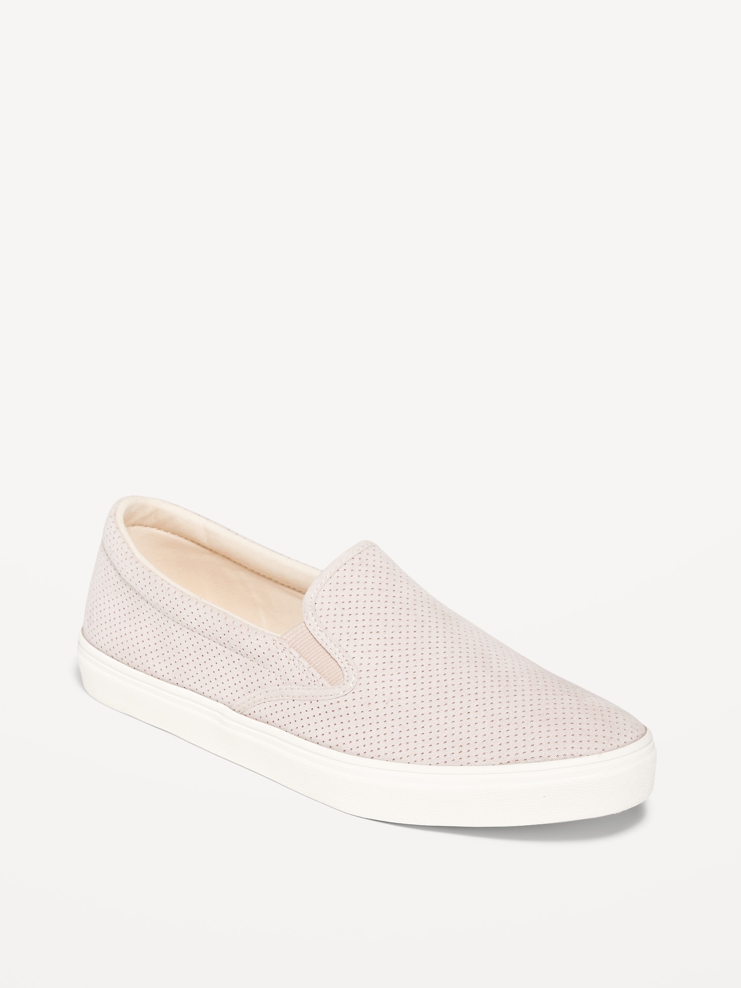Old Navy Perforated Faux-Suede Slip-On Sneakers for Women beige. 1