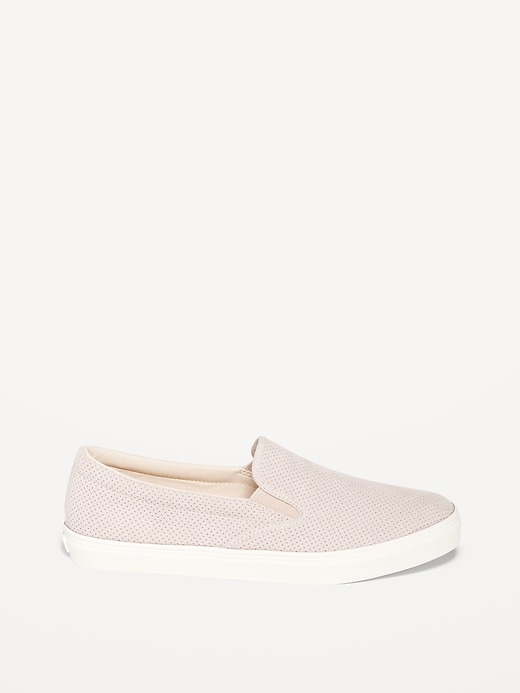 Image number 3 showing, Perforated Faux-Suede Slip-On Sneakers