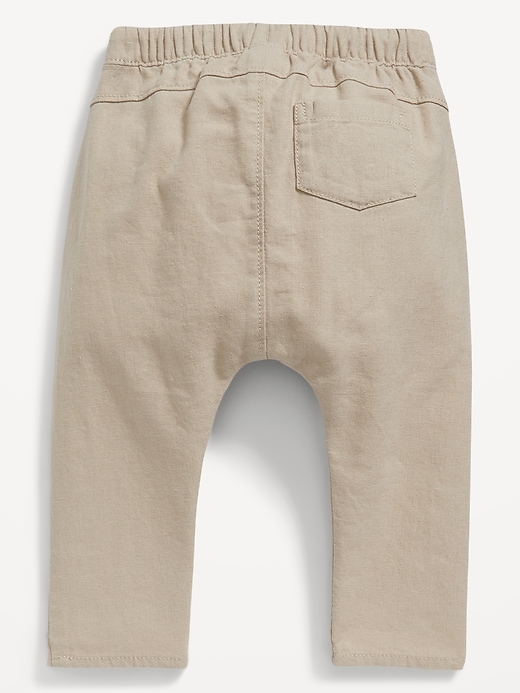 View large product image 2 of 2. Unisex U-Shaped Linen-Blend Pants for Baby