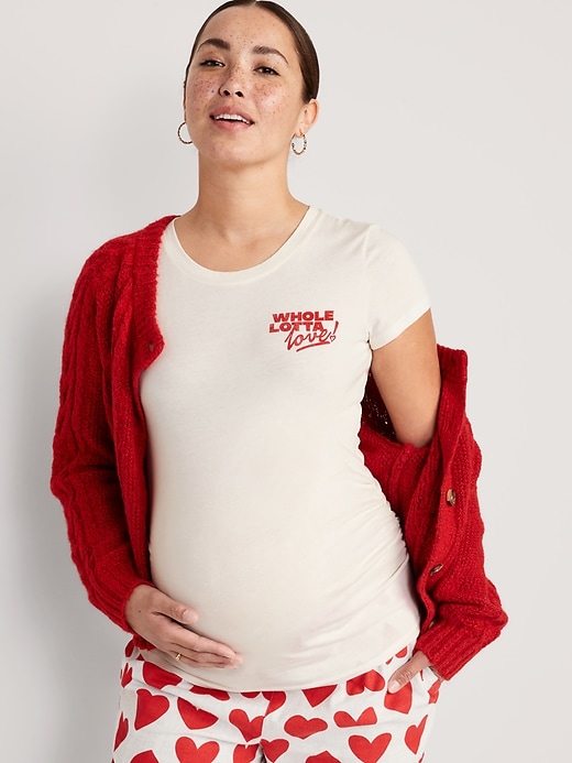 Image number 3 showing, Maternity Graphic Side-Shirred T-Shirt