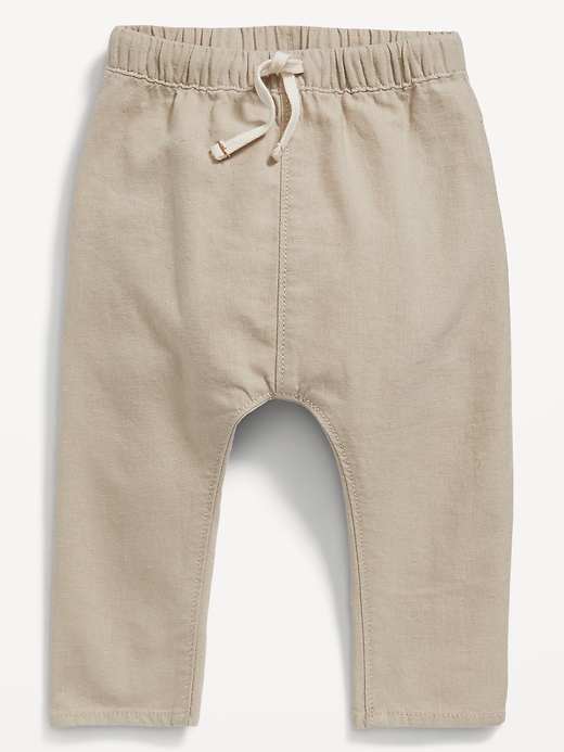 View large product image 1 of 2. Unisex U-Shaped Linen-Blend Pants for Baby