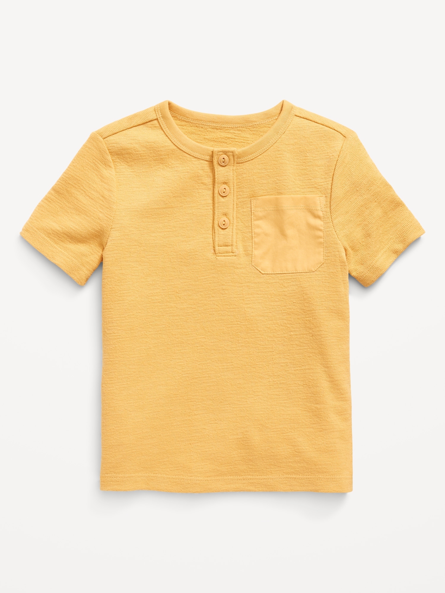 Old Navy Jacquard-Knit Henley Pocket T-Shirt for Toddler Boys yellow. 1