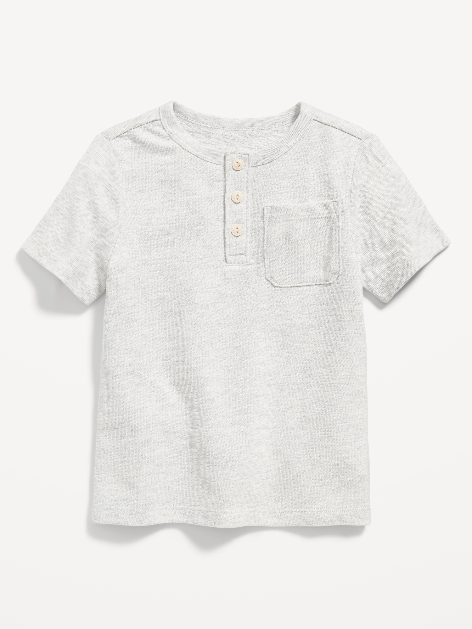 Old Navy Jacquard-Knit Henley Pocket T-Shirt for Toddler Boys gray. 1