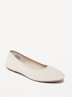 Knit Almond-Toe Ballet Flats