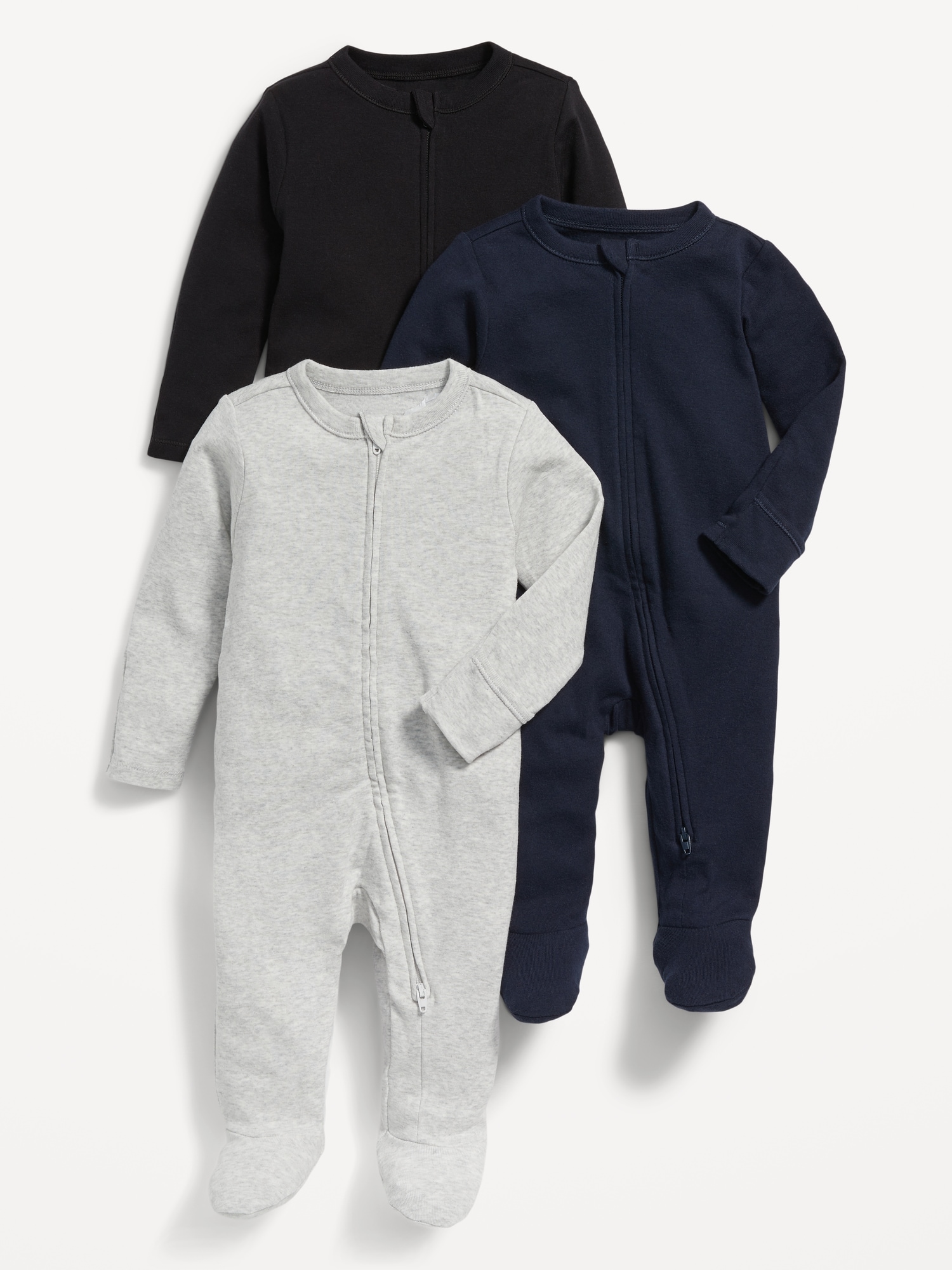 Oldnavy Unisex 3-Pack Sleep & Play 2-Way-Zip Footed One-Piece for Baby Hot Deal
