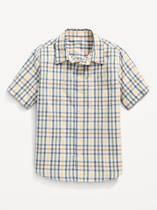 View large product image 2 of 4. Short-Sleeve Printed Poplin Shirt for Boys