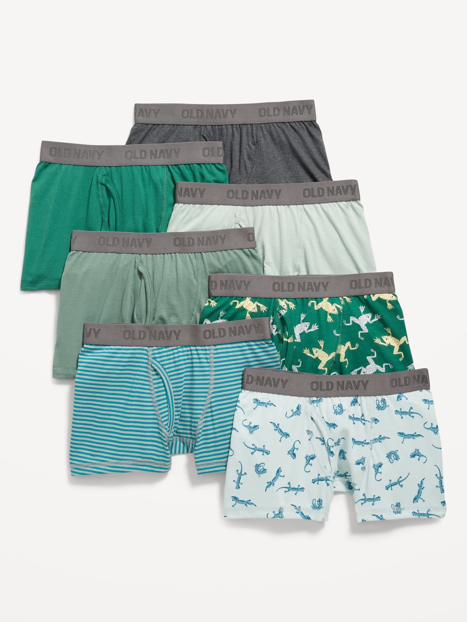 Old Navy Printed Boxer-Briefs Underwear 7-Pack for Boys green. 1