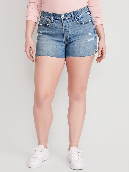 Image number 5 showing, High-Waisted Button-Fly OG Straight Jean Shorts -- 3-inch inseam
