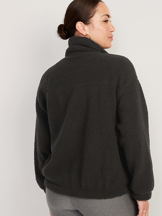Image number 2 showing, Maternity Cozy Sherpa Zip-Front Sweatshirt