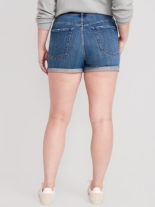 Image number 6 showing, High-Waisted OG Straight Ripped Jean Shorts -- 3-inch inseam