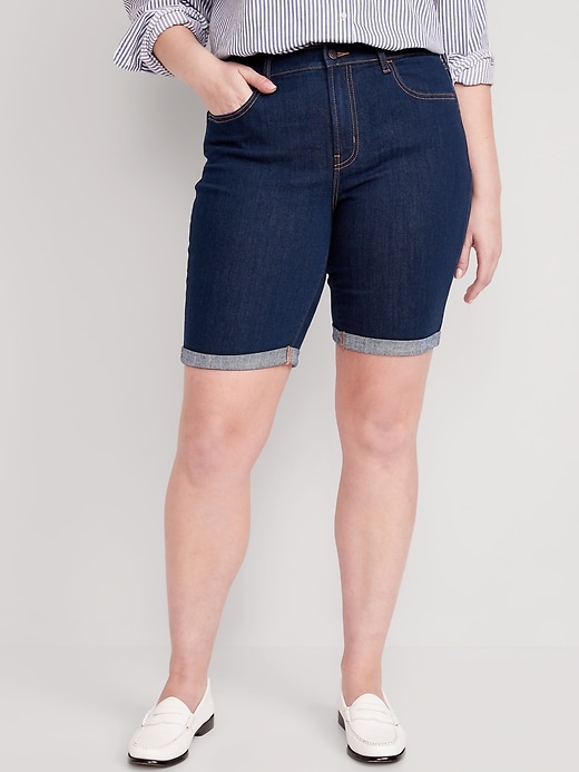 Image number 5 showing, Mid-Rise Wow Jean Shorts -- 9-inch inseam