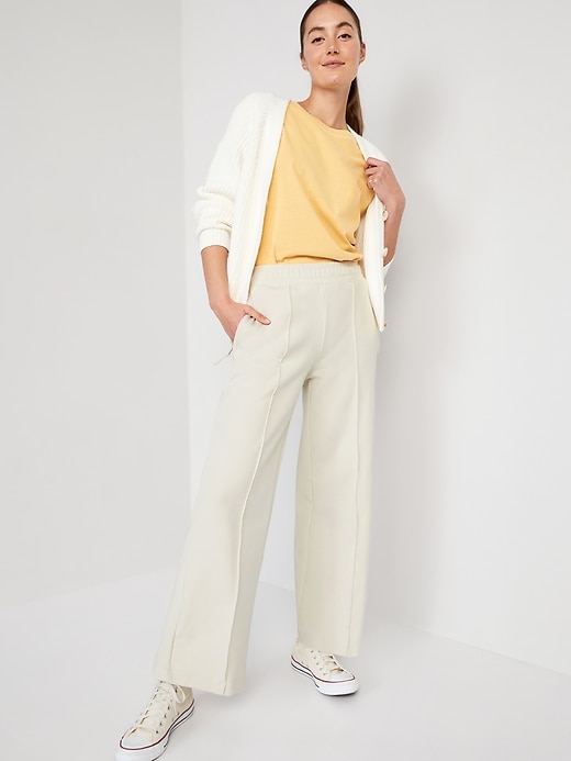 Image number 3 showing, High-Waisted Dynamic Fleece Wide-Leg Pants