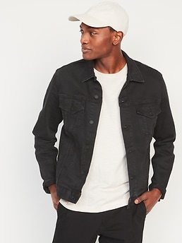 Black jean 2025 jacket with holes