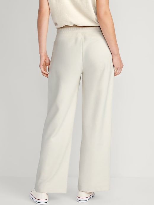 Image number 2 showing, High-Waisted Dynamic Fleece Wide-Leg Pants