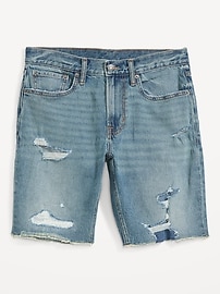 View large product image 3 of 3. Slim Built-In Flex Cut-Off Jean Shorts -- 9.5-inch inseam