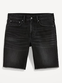 View large product image 3 of 3. Slim Built-In Flex Black Cut-Off Jean Shorts -- 9.5-inch inseam