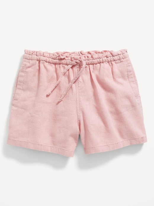 View large product image 1 of 2. Functional Drawstring Linen-Blend Pull-On Shorts for Toddler Girls