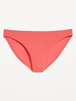 Low-Rise Classic Pucker Bikini Swim Bottoms for Women