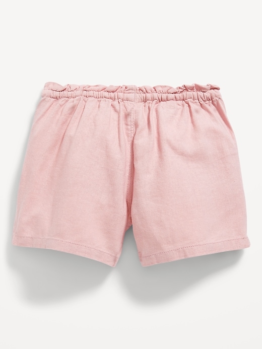 View large product image 2 of 2. Functional Drawstring Linen-Blend Pull-On Shorts for Toddler Girls