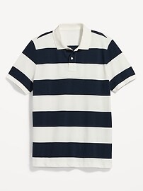 View large product image 4 of 4. Rugby-Stripe Classic Fit Pique Polo
