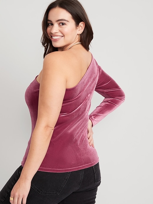 Image number 6 showing, One-Shoulder Velvet Top for Women