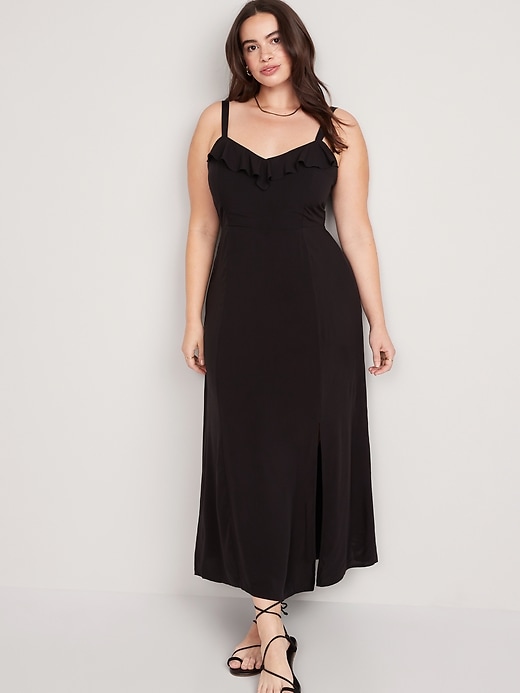 Image number 5 showing, Fit & Flare Ruffle-Trimmed Maxi Cami Dress