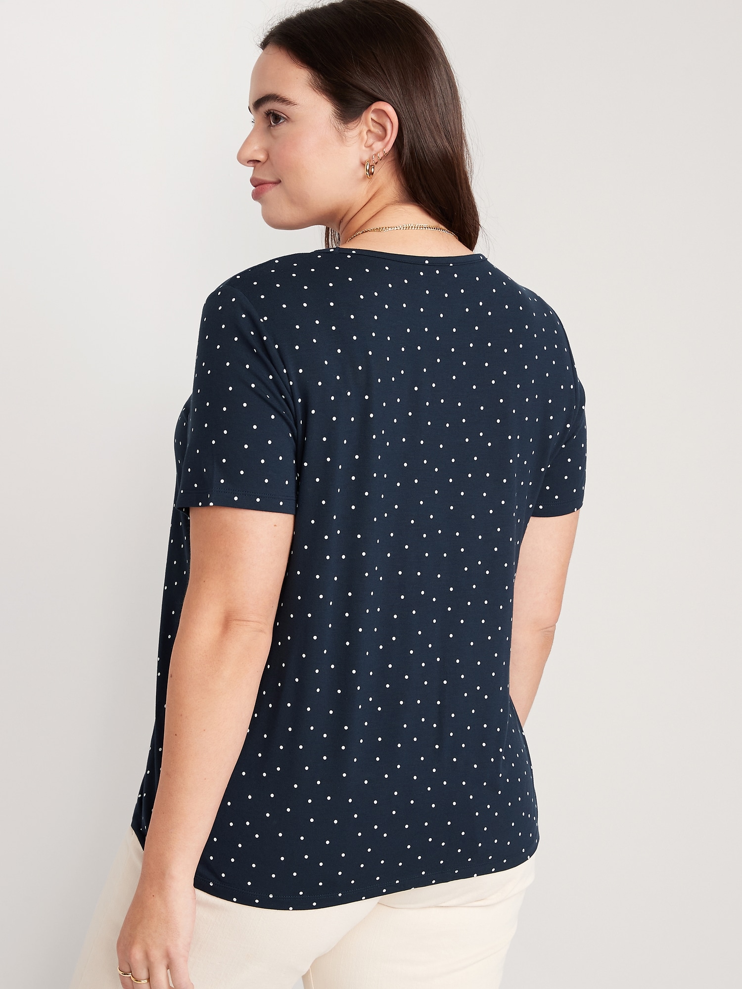 Big Polka Dot Pattern Women's T-Shirt Short Sleeve Crewneck