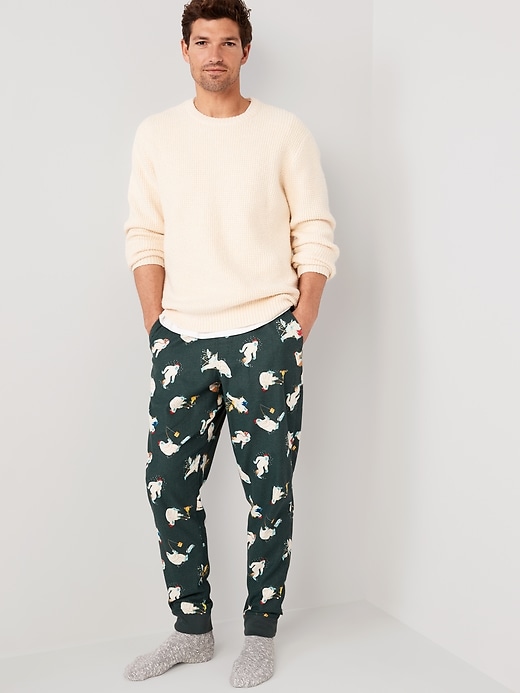 Image number 3 showing, Matching Printed Flannel Jogger Pajama Pants