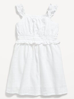 Sleeveless Fit & Flare Ruffle-Trim Dress for Toddler Girls