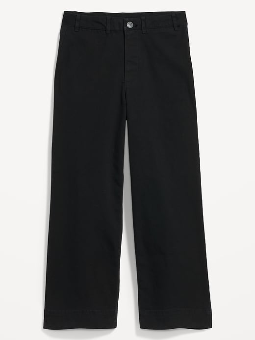 Image number 4 showing, High-Waisted Wide-Leg Cropped Chino Pants